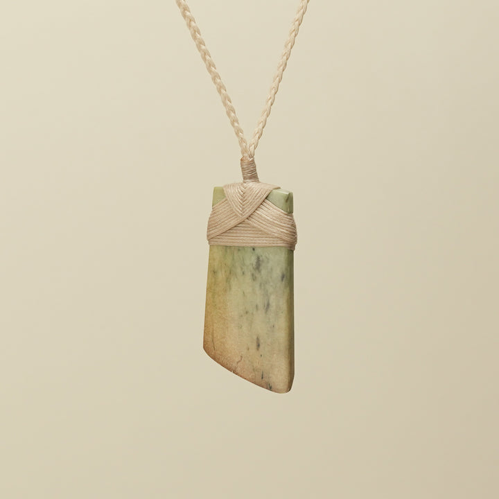 Angled Toki Raukaraka Pounamu Medium Pendant
