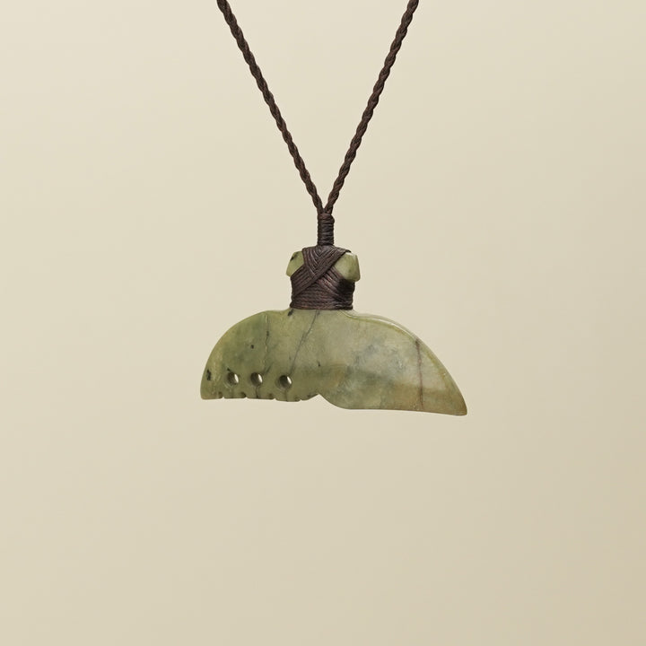 Whale's Tail Raukaraka Pounamu Medium Pendant