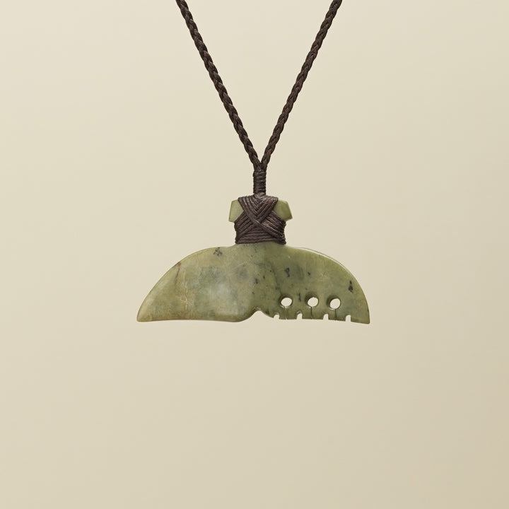 Whale's Tail Raukaraka Pounamu Medium Pendant