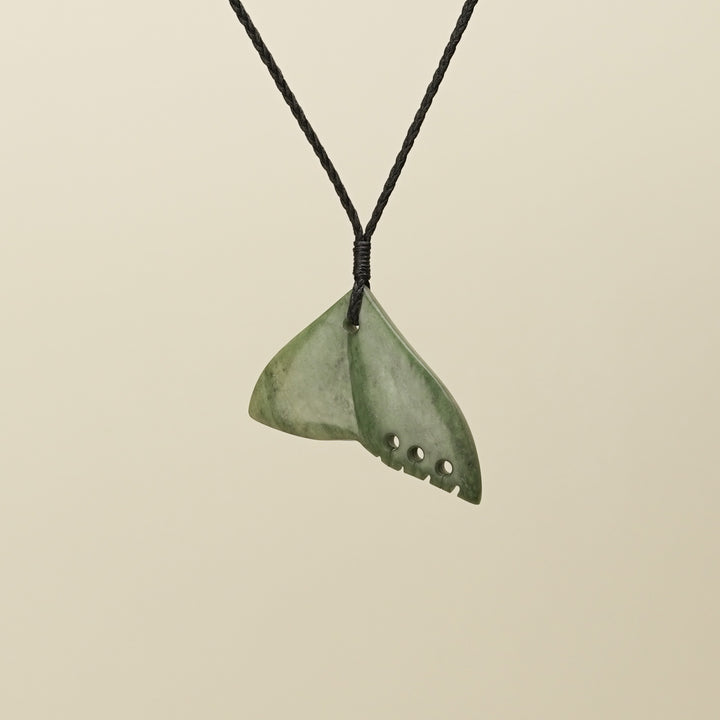 Whale's Tail Raukaraka Pounamu Medium Pendant