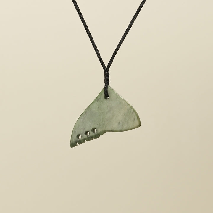 Whale's Tail Raukaraka Pounamu Medium Pendant
