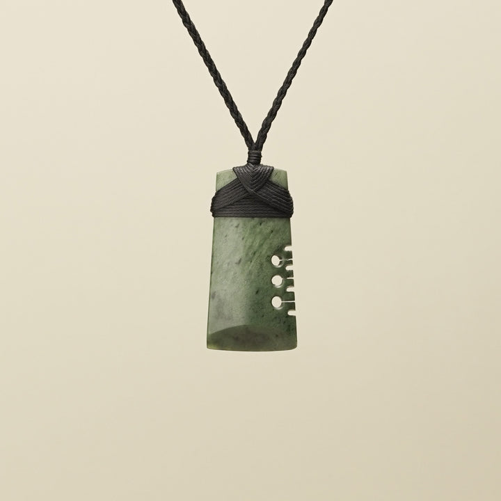 Notched Toki Inanga Pounamu Pendant Small