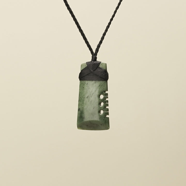 Notched Toki Inanga Pounamu Pendant Small