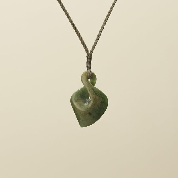Angled Pikoura Single Flower Putiputi Pounamu Pendant