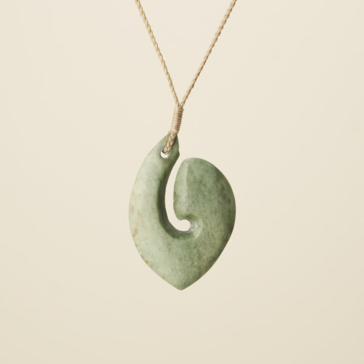 Hei Matau Flower Greenstone Medium Large