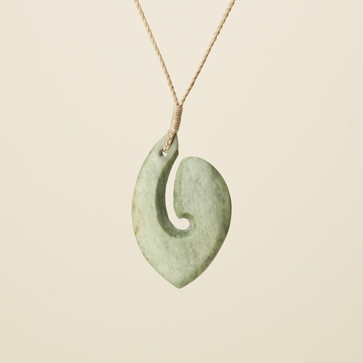 Hei Matau Flower Greenstone Medium Large