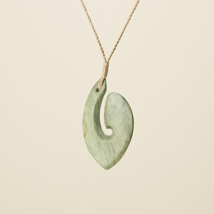 Hei Matau Flower Greenstone Medium Large