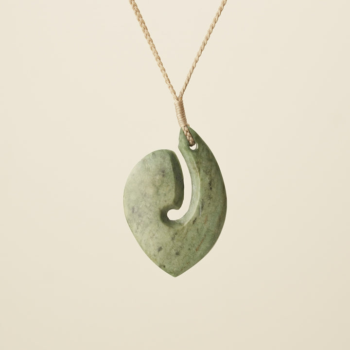 Hei Matau Flower Greenstone Medium Large