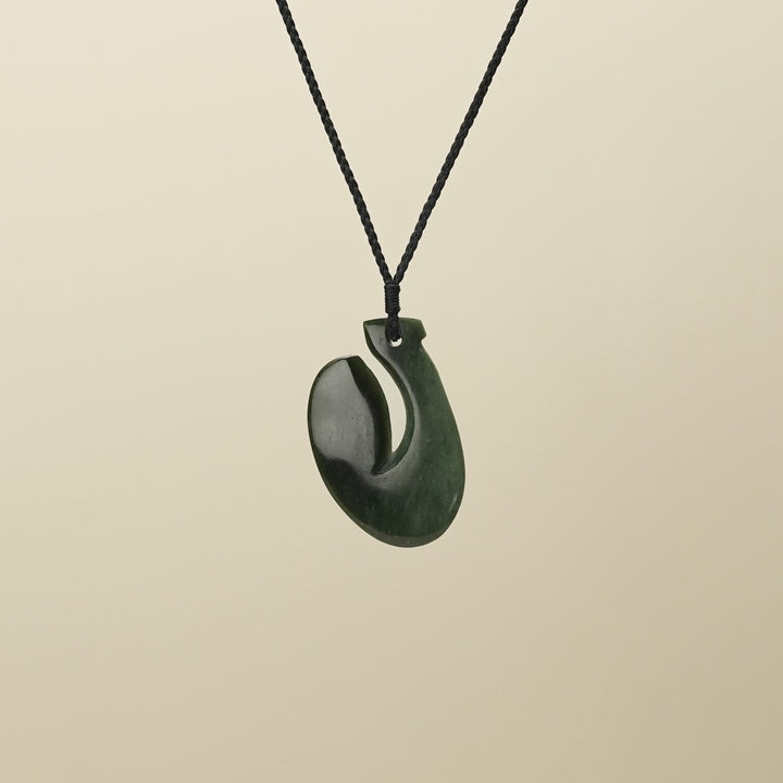 Kawakawa Inanga Pounamu Hei Matau Pendant