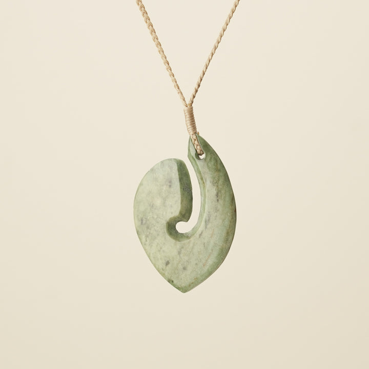 Hei Matau Flower Greenstone Medium Large
