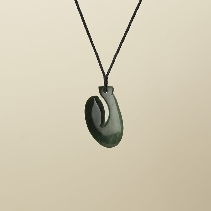 Kawakawa Inanga Pounamu Hei Matau Pendant