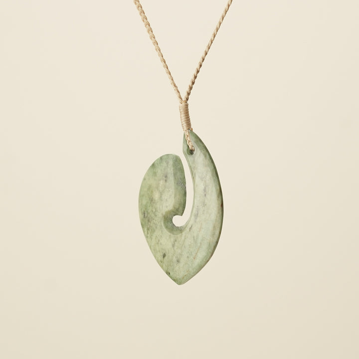 Hei Matau Flower Greenstone Medium Large