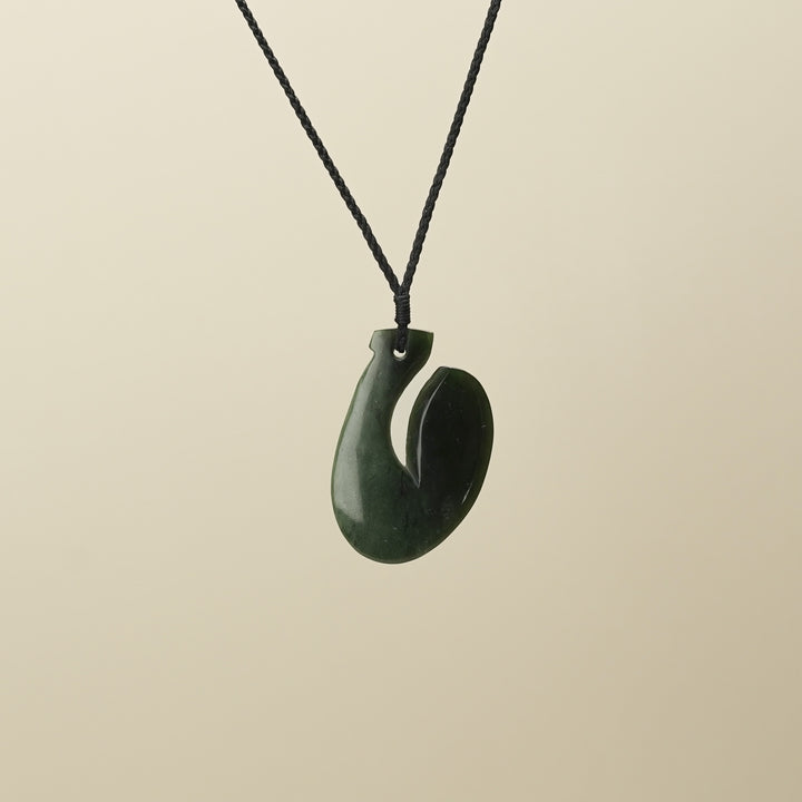 Kawakawa Inanga Pounamu Hei Matau Pendant