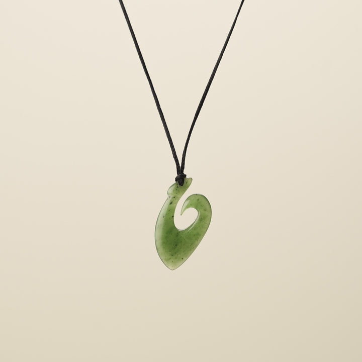 Small Greenstone Hei Matau Pendant