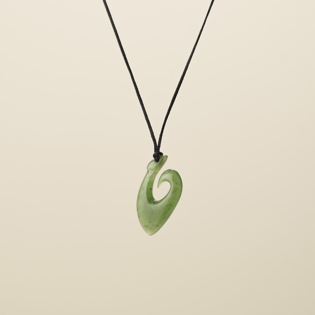 Small Greenstone Hei Matau Pendant