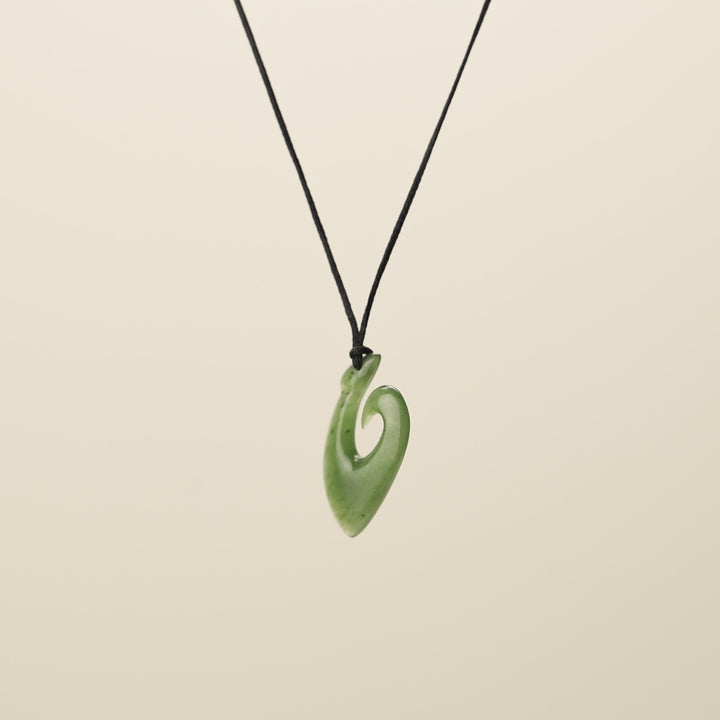 Small Greenstone Hei Matau Pendant