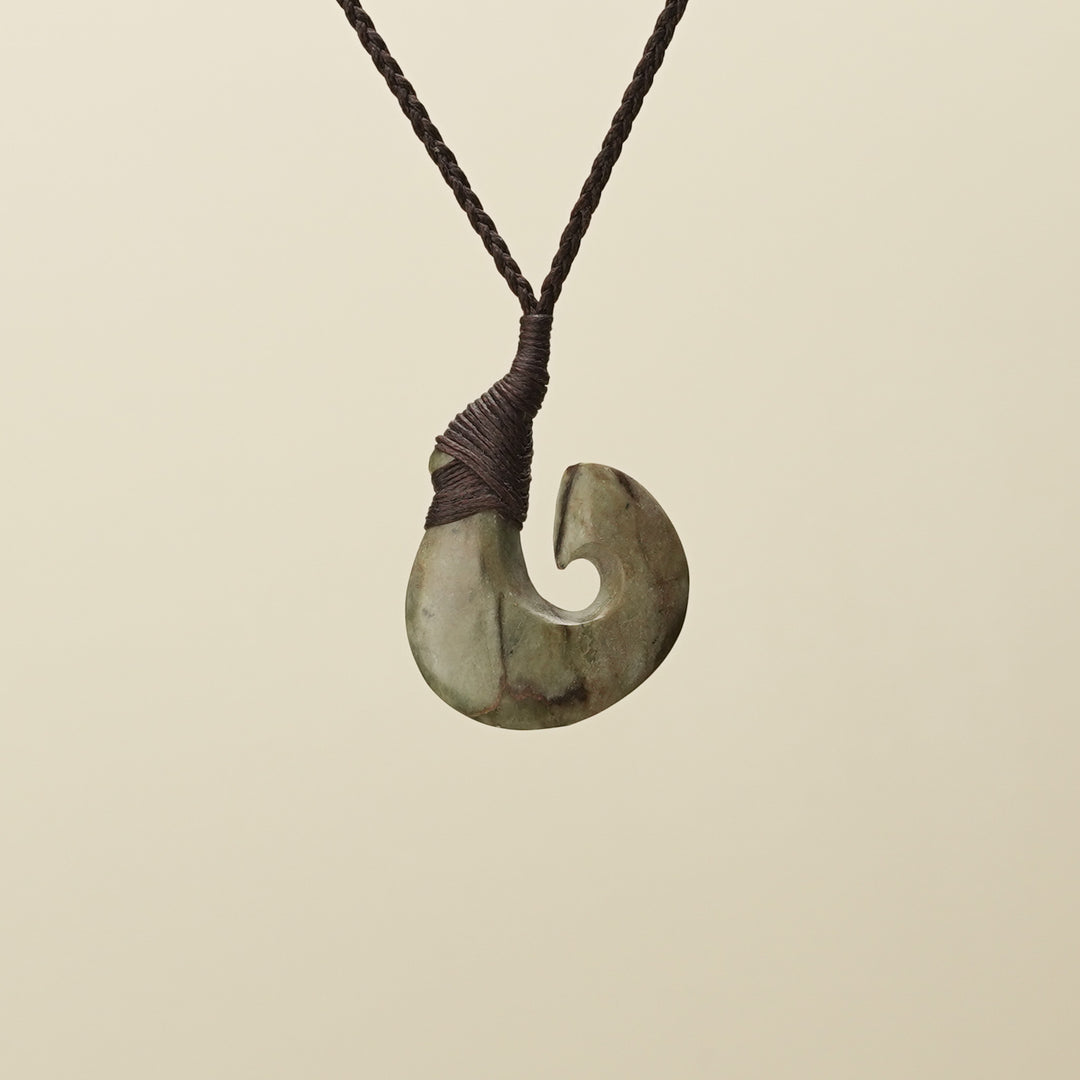 Raukaraka Hei Matau Pounamu Pendant Small