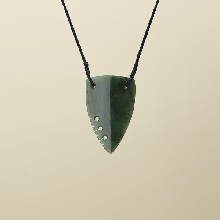 Large Matte Kahurangi Inanga Niho Notched Pendant