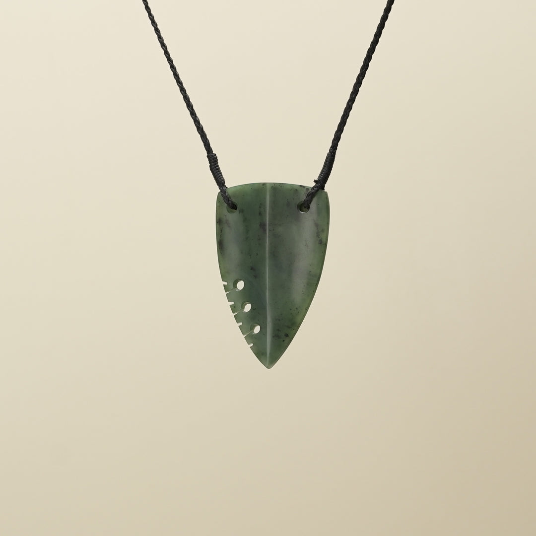 Large Matte Kahurangi Inanga Niho Notched Pendant