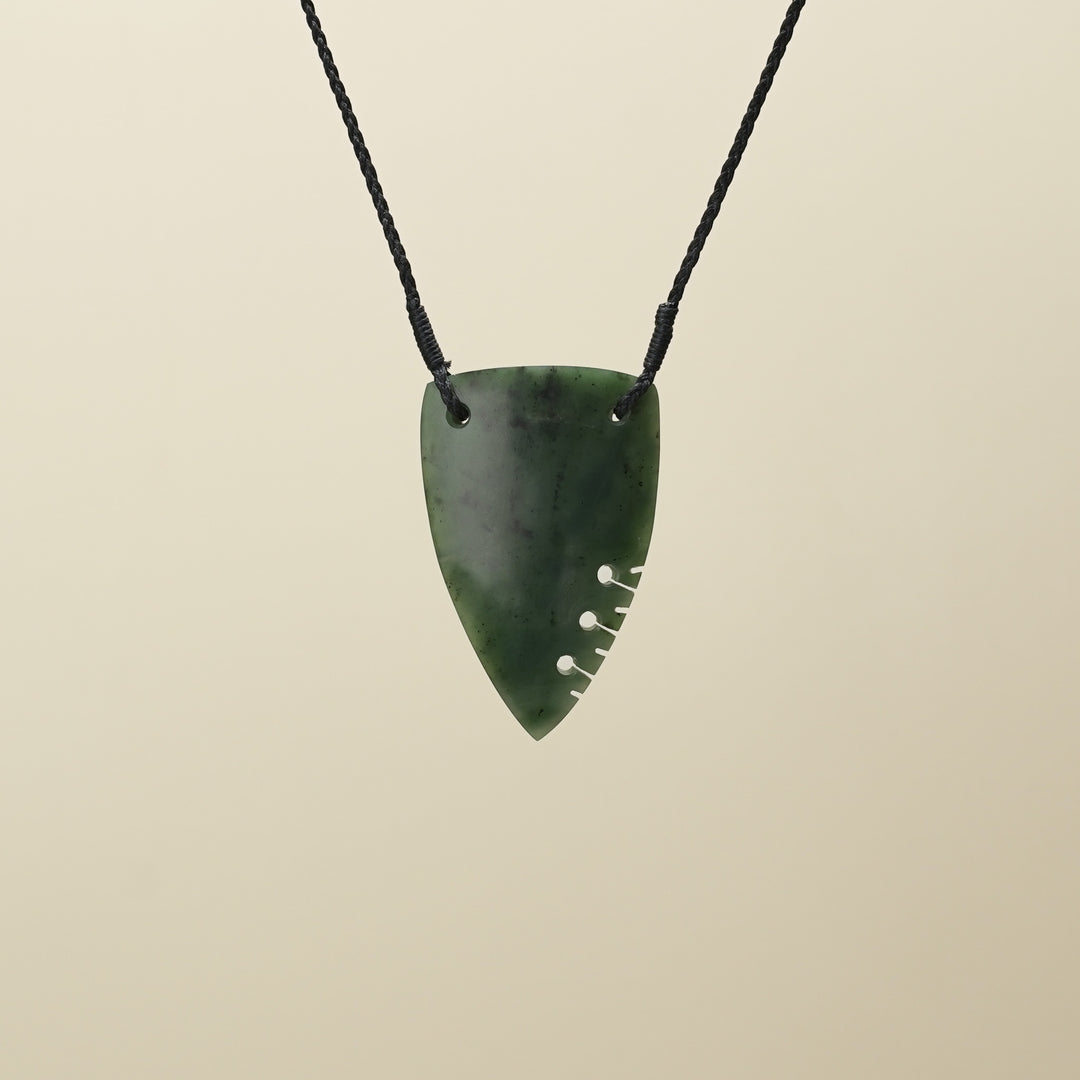 Large Matte Kahurangi Inanga Niho Notched Pendant
