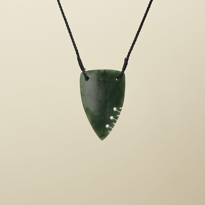 Large Matte Kahurangi Inanga Niho Notched Pendant