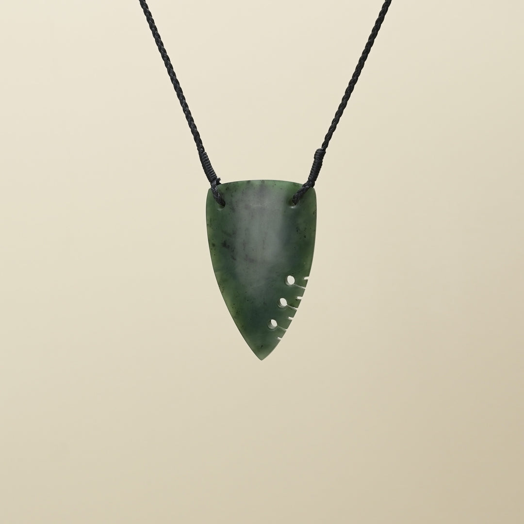 Large Matte Kahurangi Inanga Niho Notched Pendant