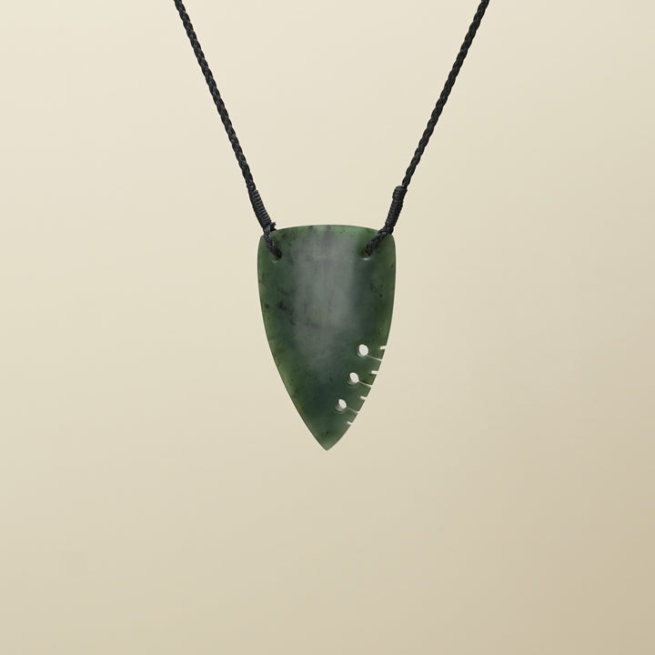 Large Matte Kahurangi Inanga Niho Notched Pendant