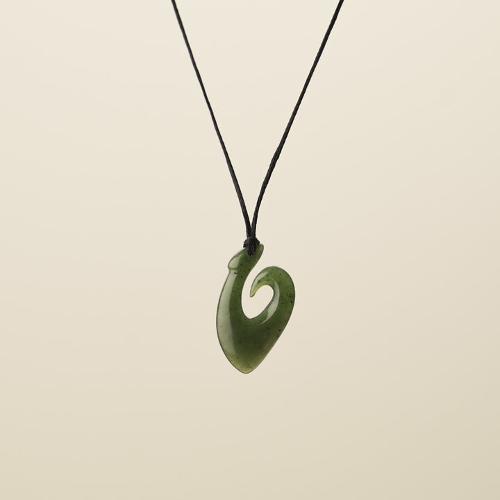 Small Greenstone Hei Matau Pendant