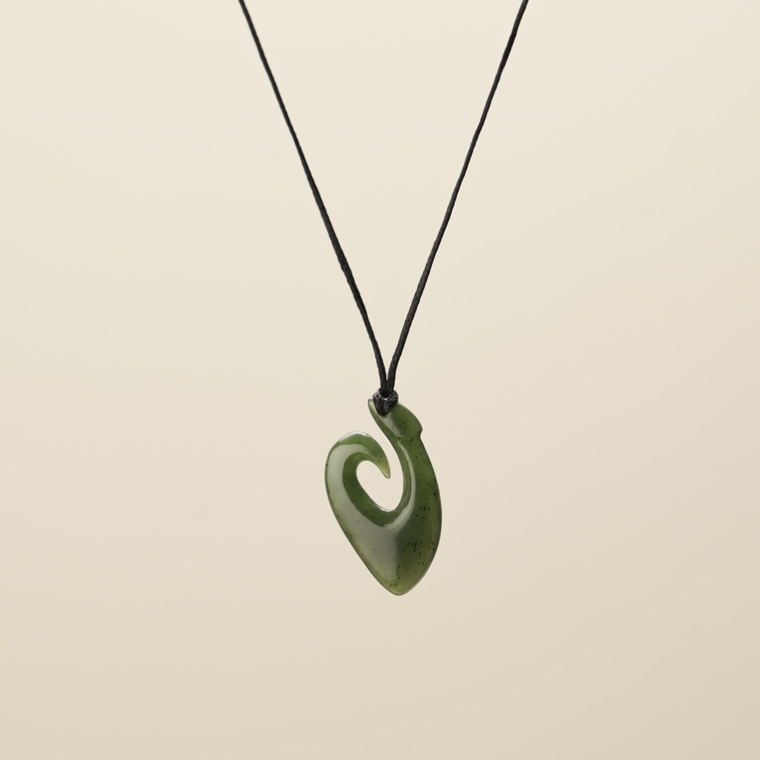 Small Greenstone Hei Matau Pendant