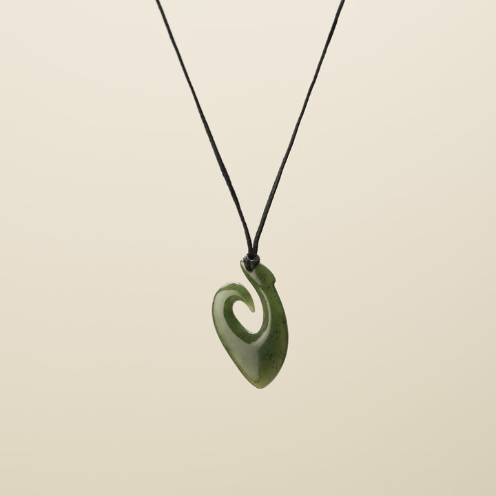 Small Greenstone Hei Matau Pendant