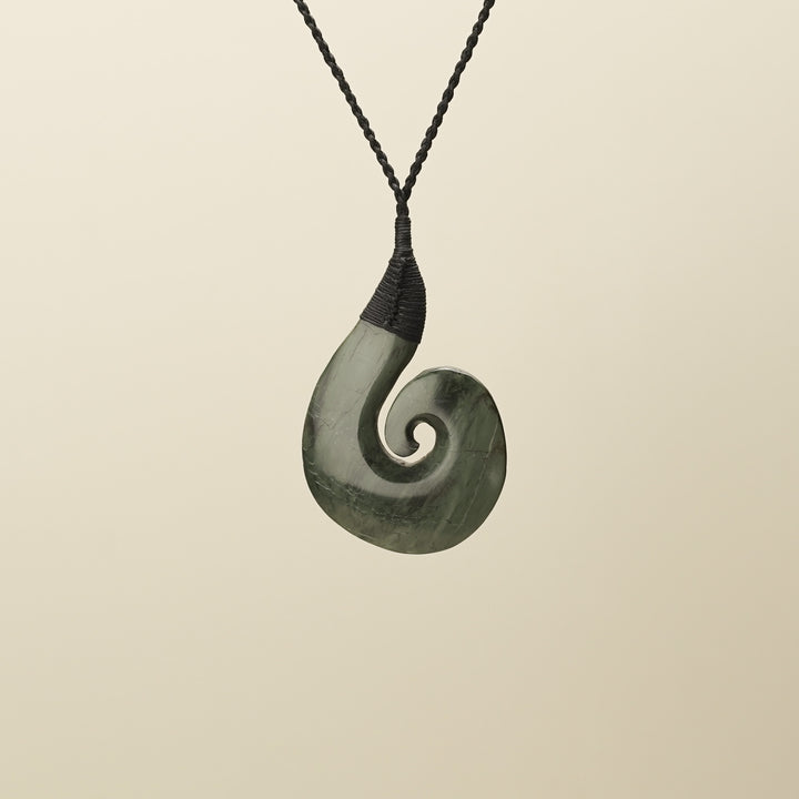 Inanga Pounamu Hei Matau Pendant Large