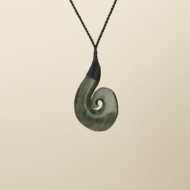 Inanga Pounamu Hei Matau Pendant Large