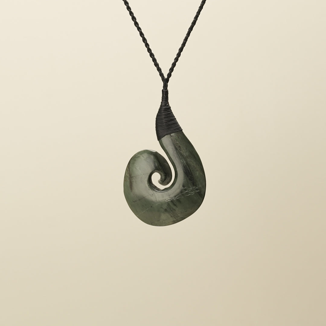 Inanga Pounamu Hei Matau Pendant Large