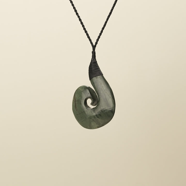 Inanga Pounamu Hei Matau Pendant Large