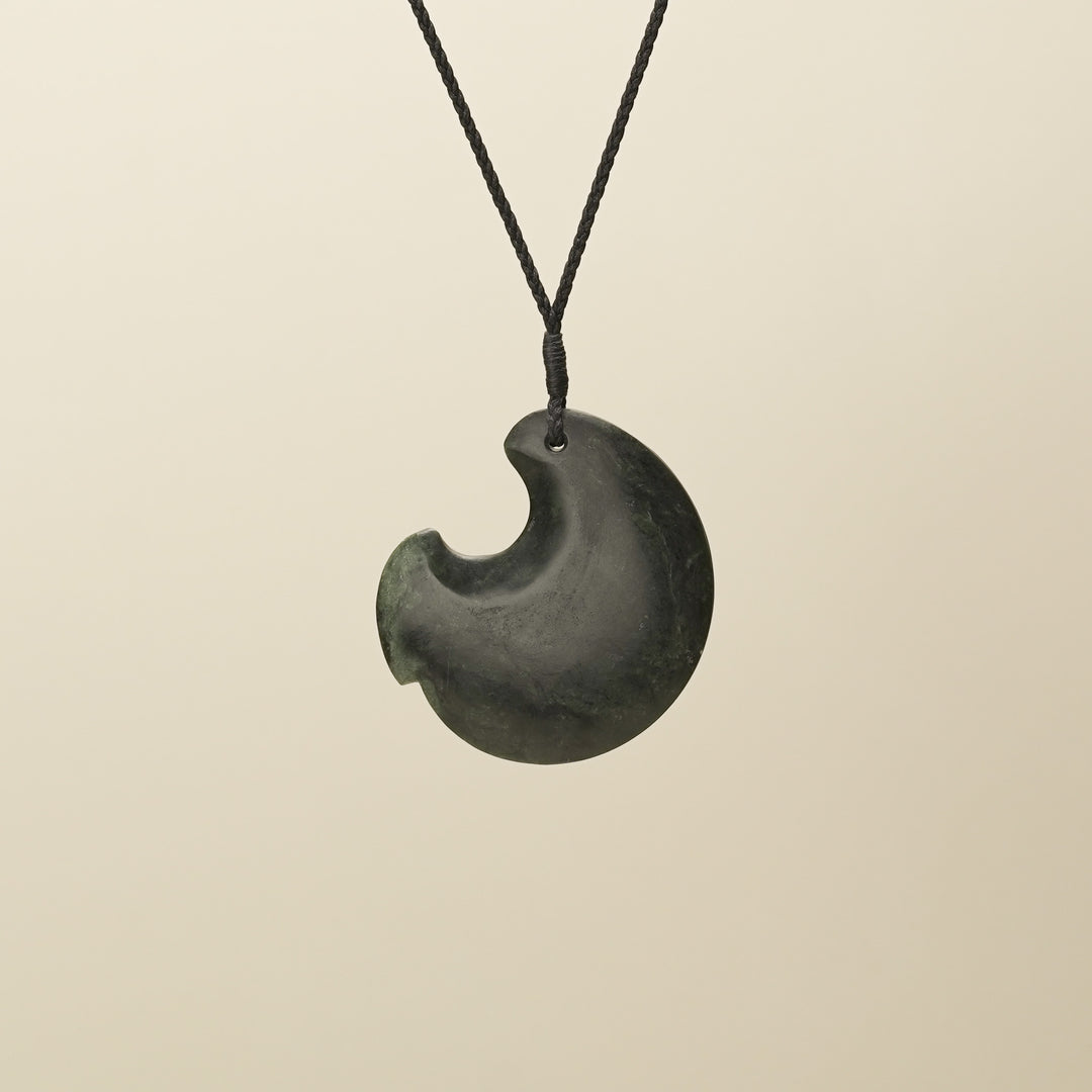 Hapopo Pounamu Hei Matau Pendant Large