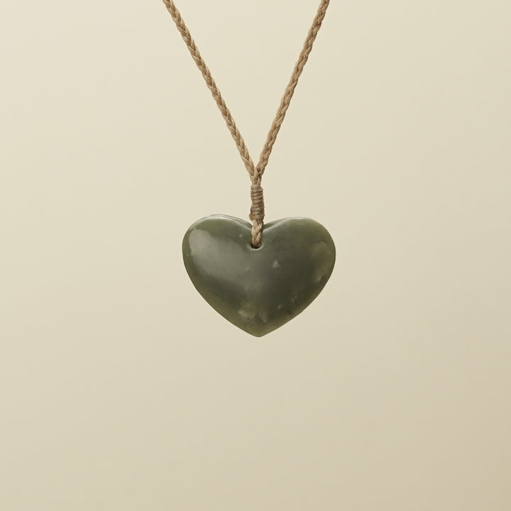 Manawa Heart Inanga Pounamu Pendant Small