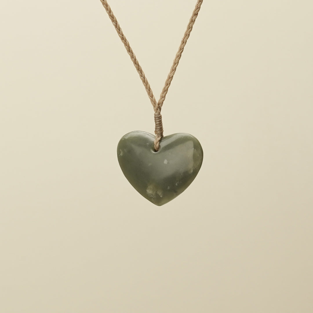 Manawa Heart Inanga Pounamu Pendant Small