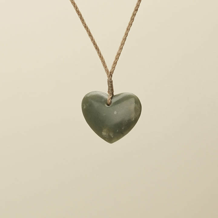 Manawa Heart Inanga Pounamu Pendant Small