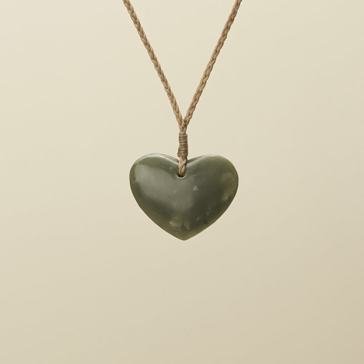 Manawa Heart Inanga Pounamu Pendant Small