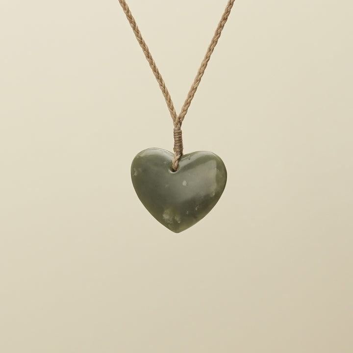Manawa Heart Inanga Pounamu Pendant Small