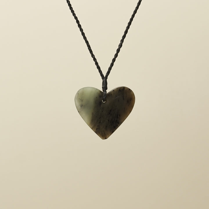 Manawa Heart Inanga Medium Pounamu Pendant