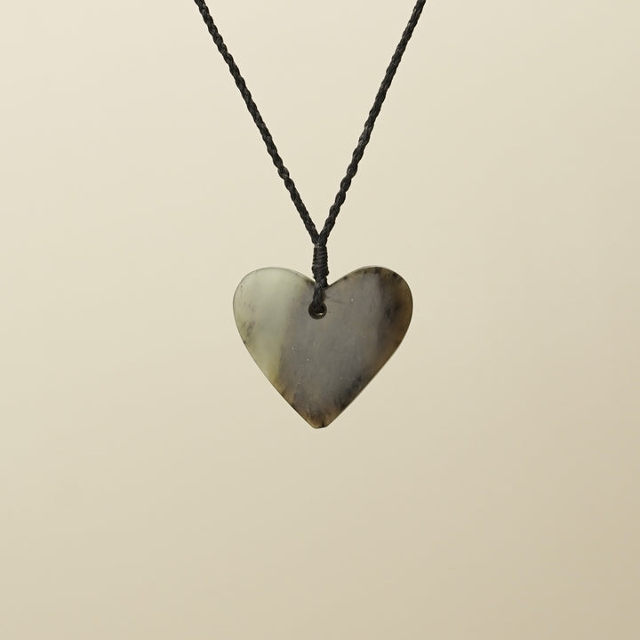 Manawa Heart Inanga Medium Pounamu Pendant