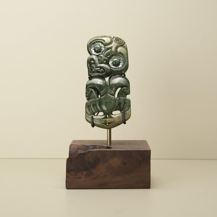 Hei Tiki Flower (Putiputi) Pounamu Sculpture