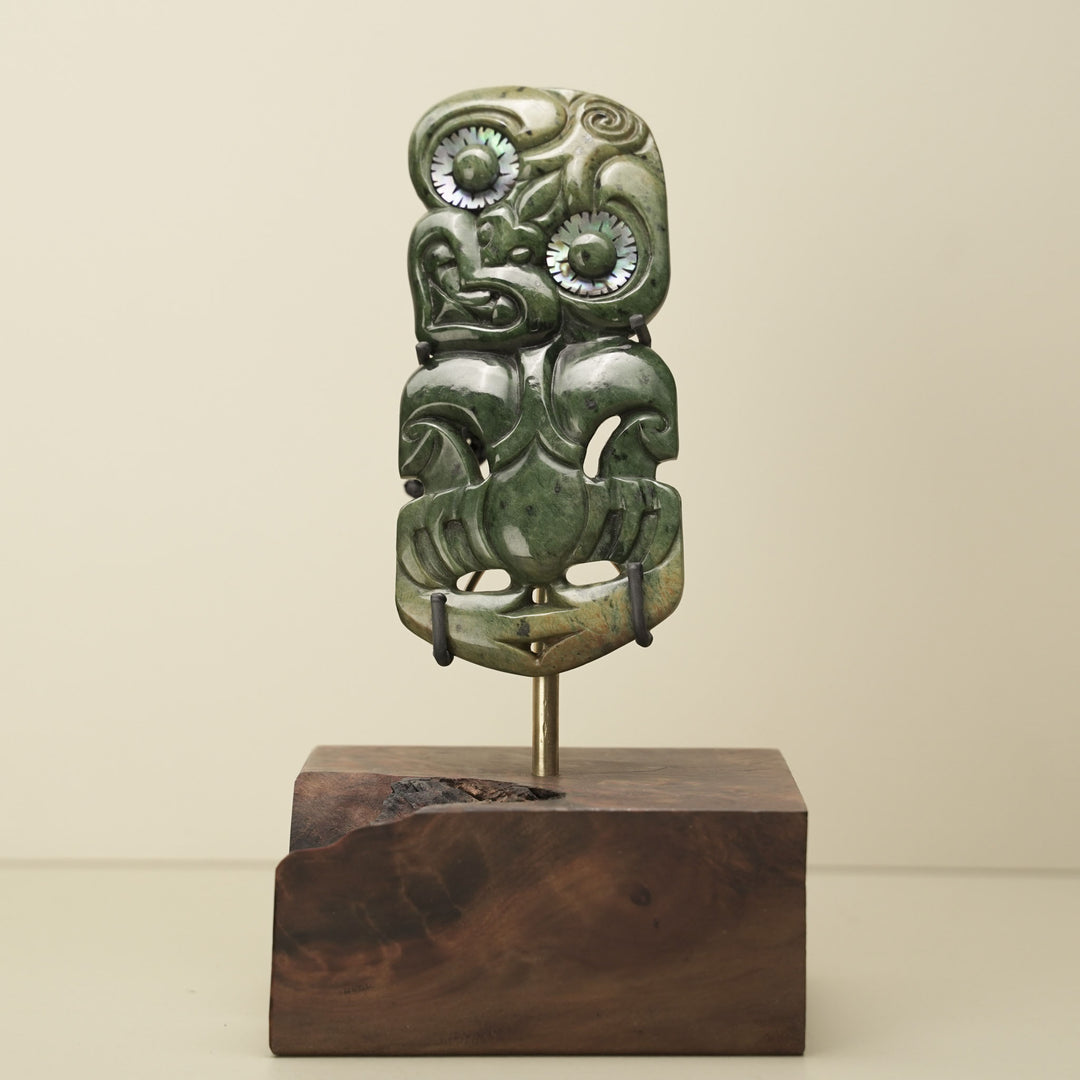 Hei Tiki Flower (Putiputi) Pounamu Sculpture