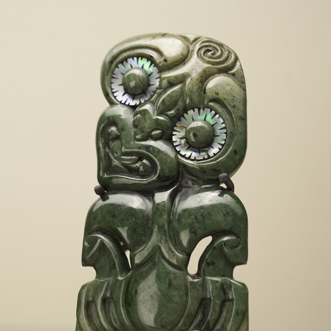 Hei Tiki Flower (Putiputi) Pounamu Sculpture
