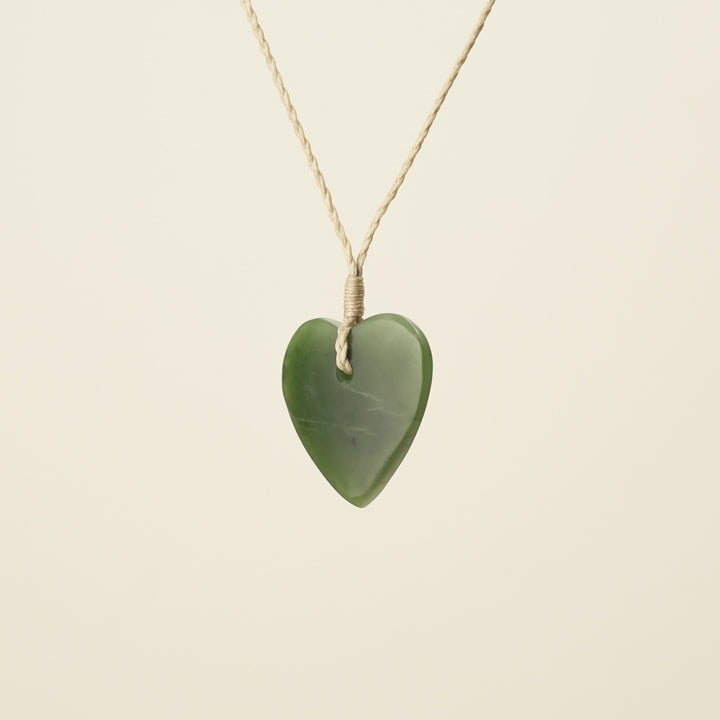 Manawa Heart Kahurangi Pounamu Small Medium Pendant
