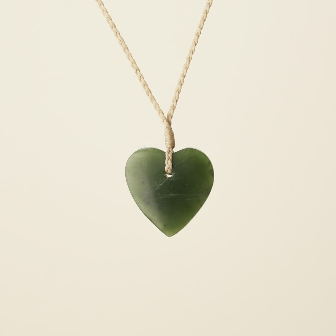 Manawa Heart Kahurangi Pounamu Small Medium Pendant