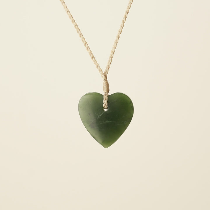 Manawa Heart Kahurangi Pounamu Small Medium Pendant