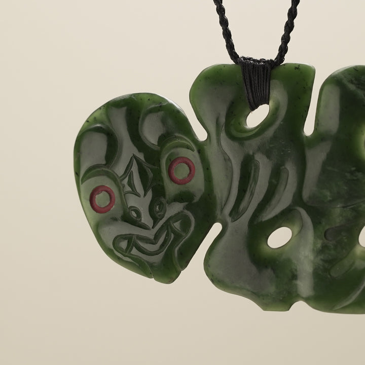 Hei Tiki Pounamu Pendant Kawakawa XL