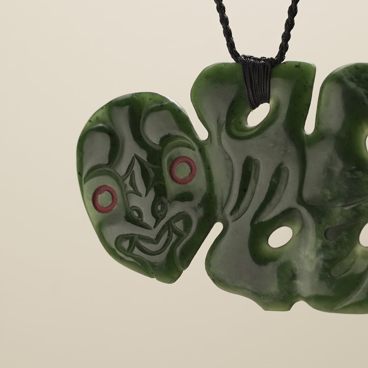 Hei Tiki Pounamu Pendant Kawakawa XL